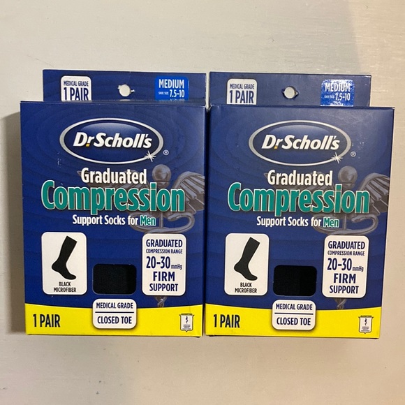 2 pairs Dr scholls compression socks for men black - Picture 1 of 5